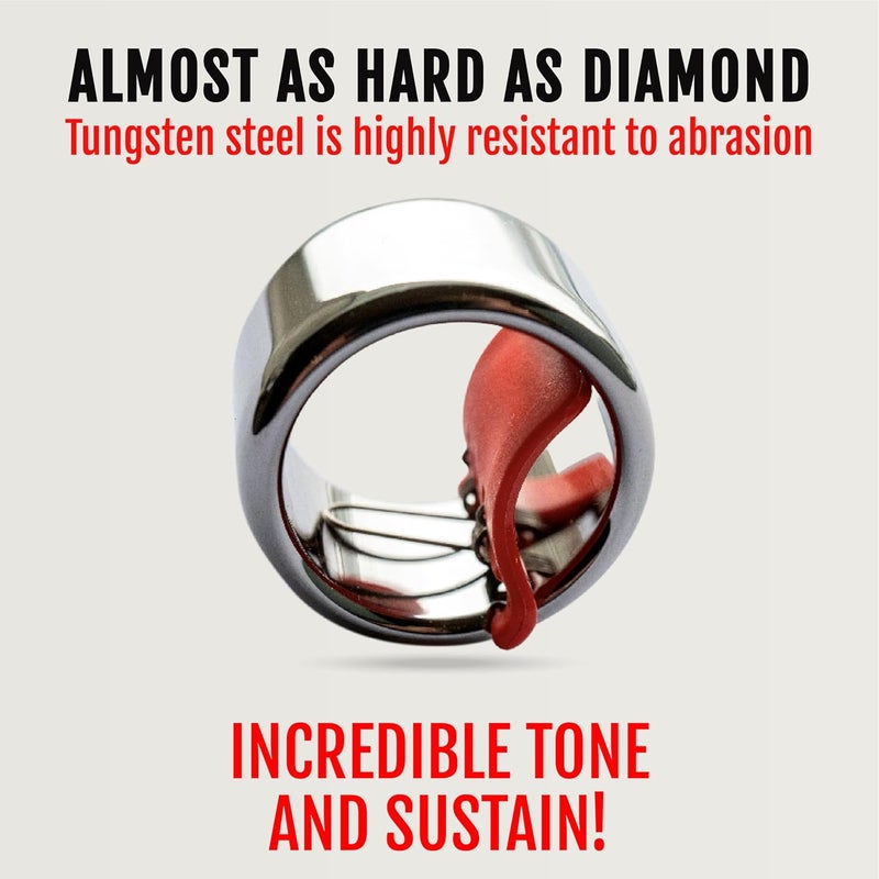 Black Mountain Slide Guitar Rings - Made From Tungsten Steel. Acoustic Guitar Slide, Electric Guitar Slide, Bass, Ukulele, and More. Almost as Hard as Diamond, Smooth Surface Finish, New Invention - Image 3